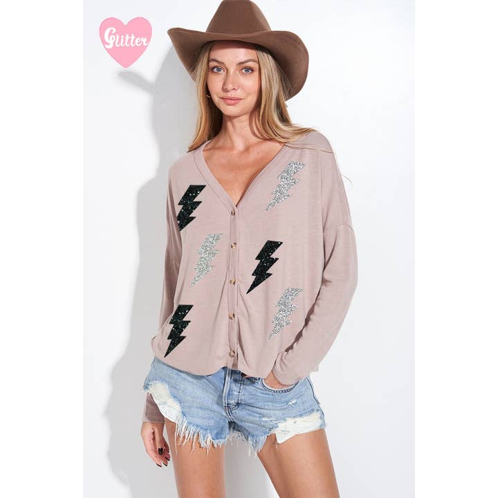 Phil Love - Vendita all'ingrosso Cardigan - Donna - Cardigan in maglia glitterata Lightning Sparkling1