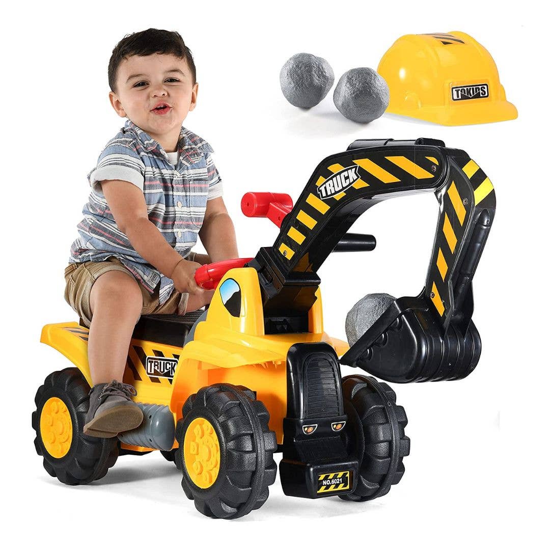 Play22 - Wholesale Toy Car/Truck - Kids - Play22 Ride-On Toy Tractor Excavator for Kids with Helmet4