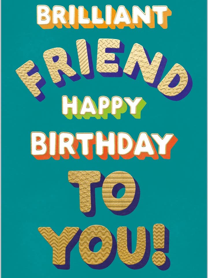 Friend Happy Birthday Text for wholesale by Abacus Cards and Clare Maddicott Publications