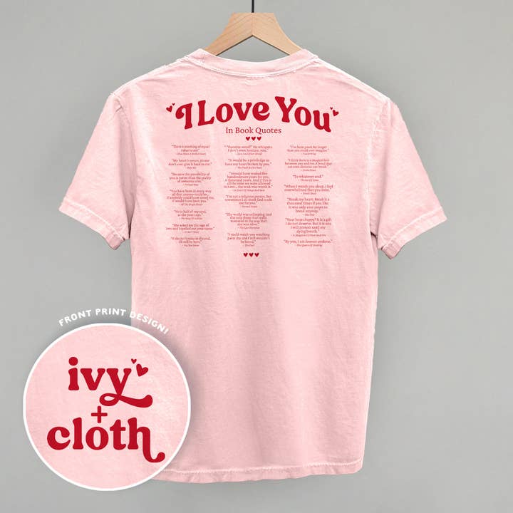 Ivy + Cloth - Wholesale Graphic Sweatshirt - Women's - I Love You Book Quotes Back Print2