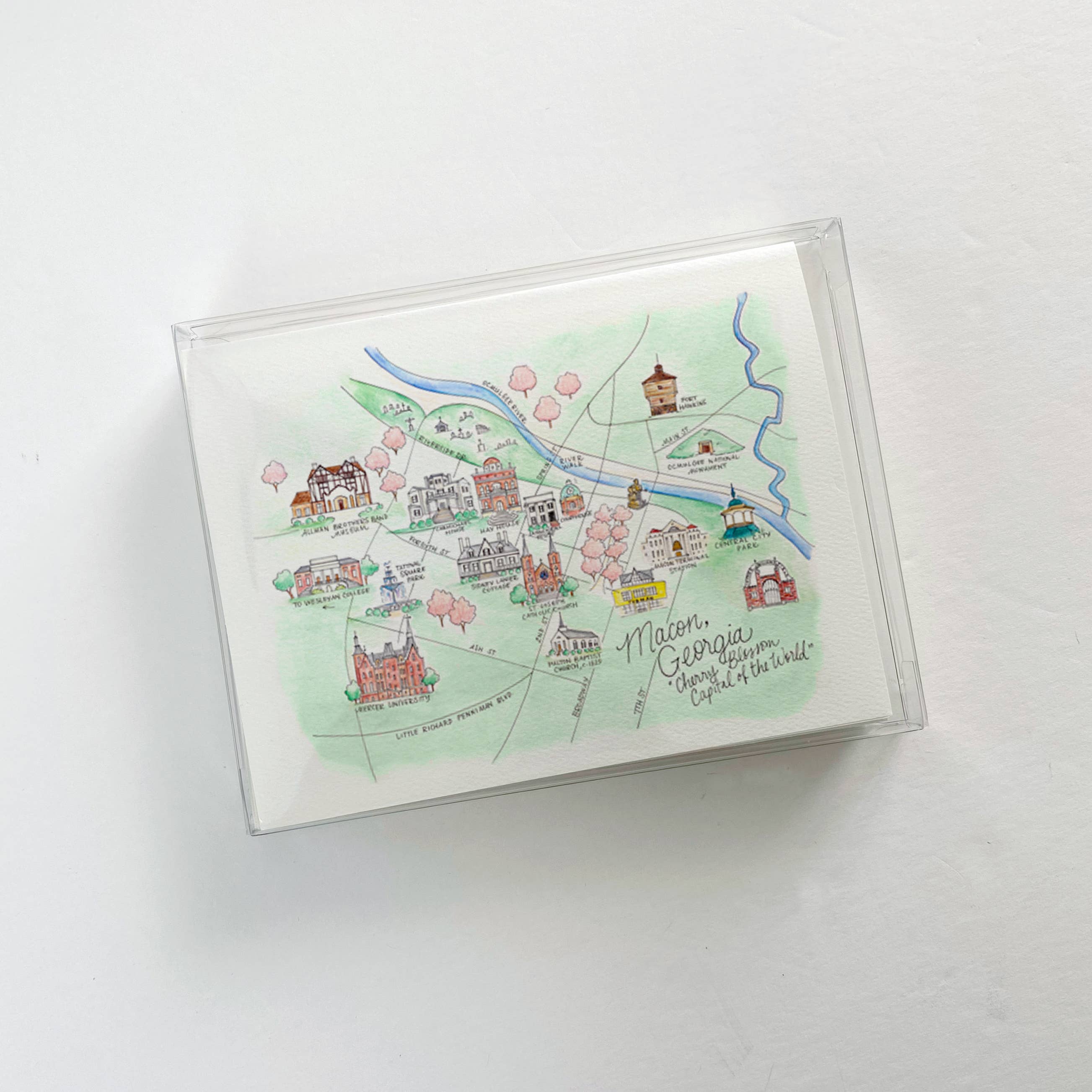 Natty Michelle Paperie - Wholesale Stationery/Notecard Set - Macon, Georgia Map Greeting Card or Notecard Set1