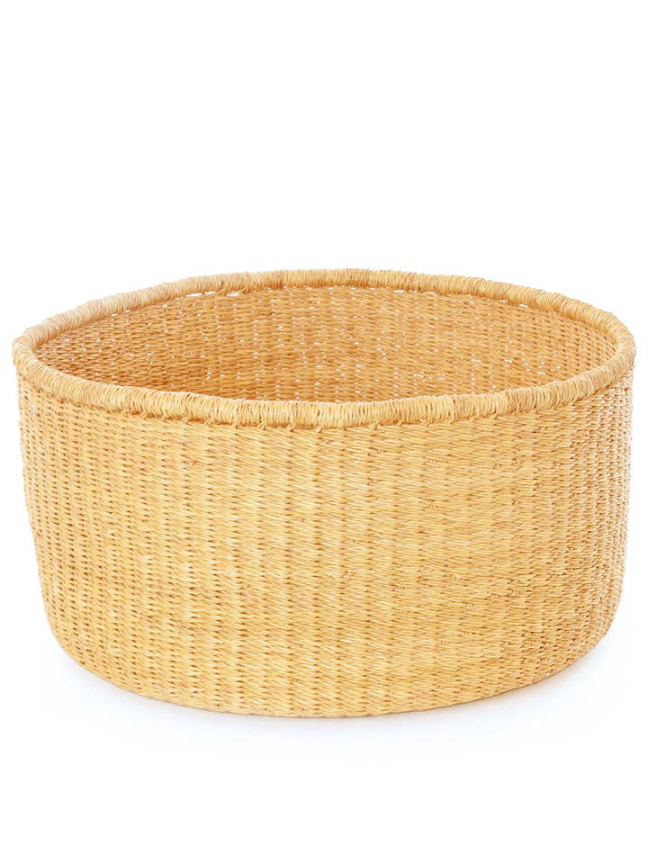 Natural Woven Grass Floor Basket - No Handles for wholesale by Swahili | AFRICAN MODERN