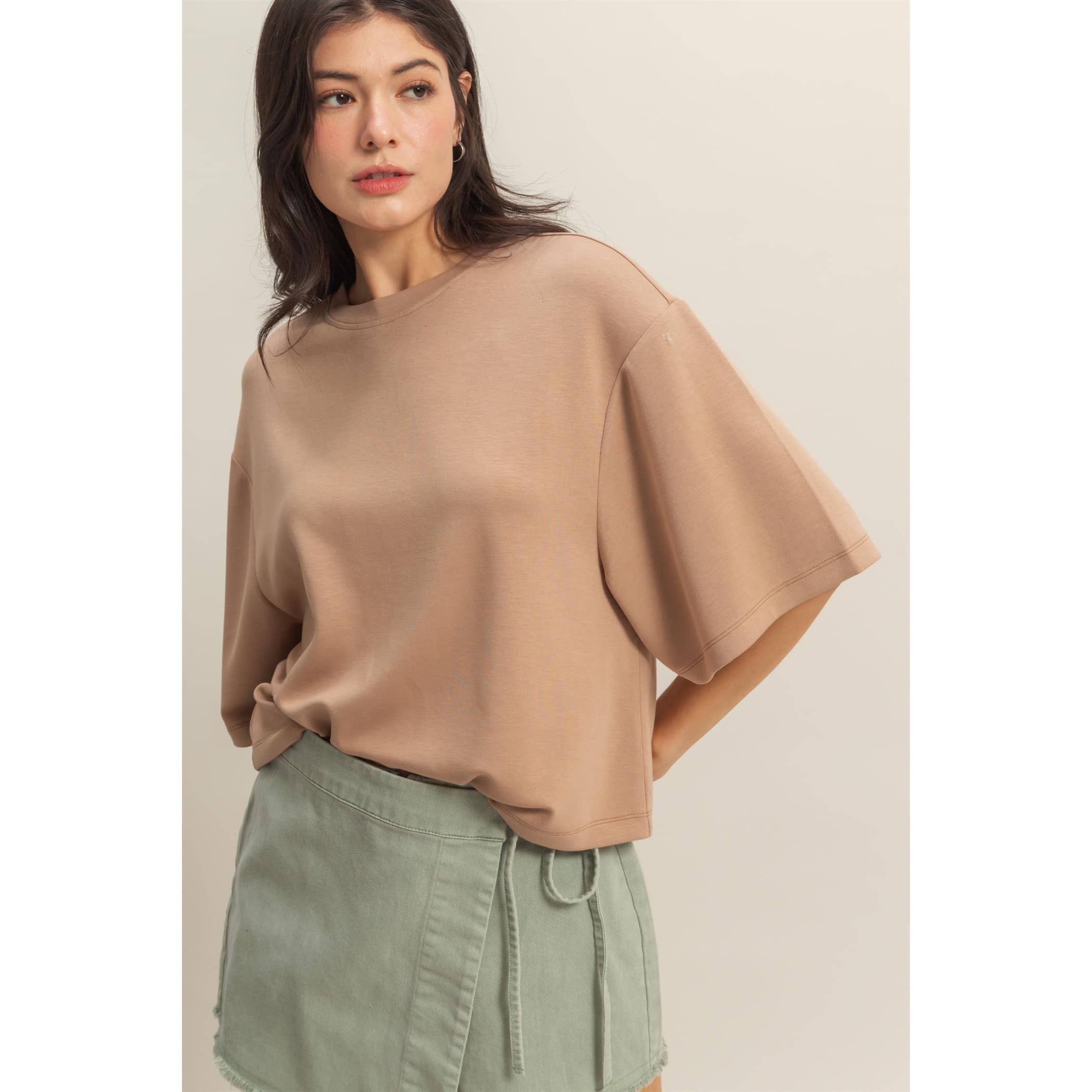 HYFVE - Wholesale Shirt - Women's - Double Knit Drop Shoulder Everyday Basic Top29