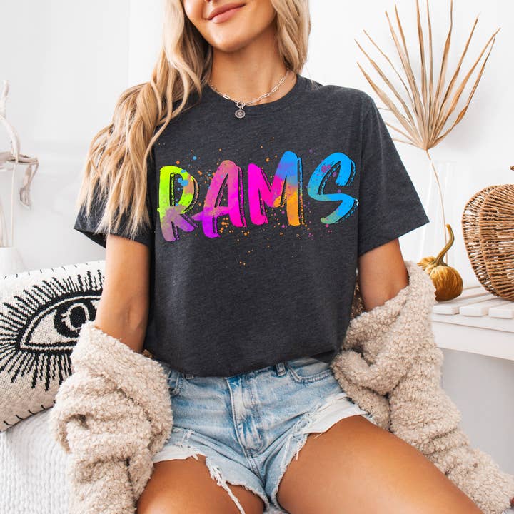 Enid and Elle - Wholesale T-Shirt (Graphic) - Women's - Neon School Mascots T-shirt , Customized School Design tee