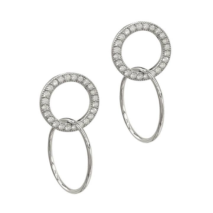 Pendientes Drop Circle plata para venta al por mayor de Adornia