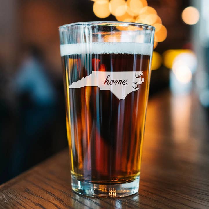 North Carolina Engraved Pint Glass for wholesale by GrayFoxTradingCo