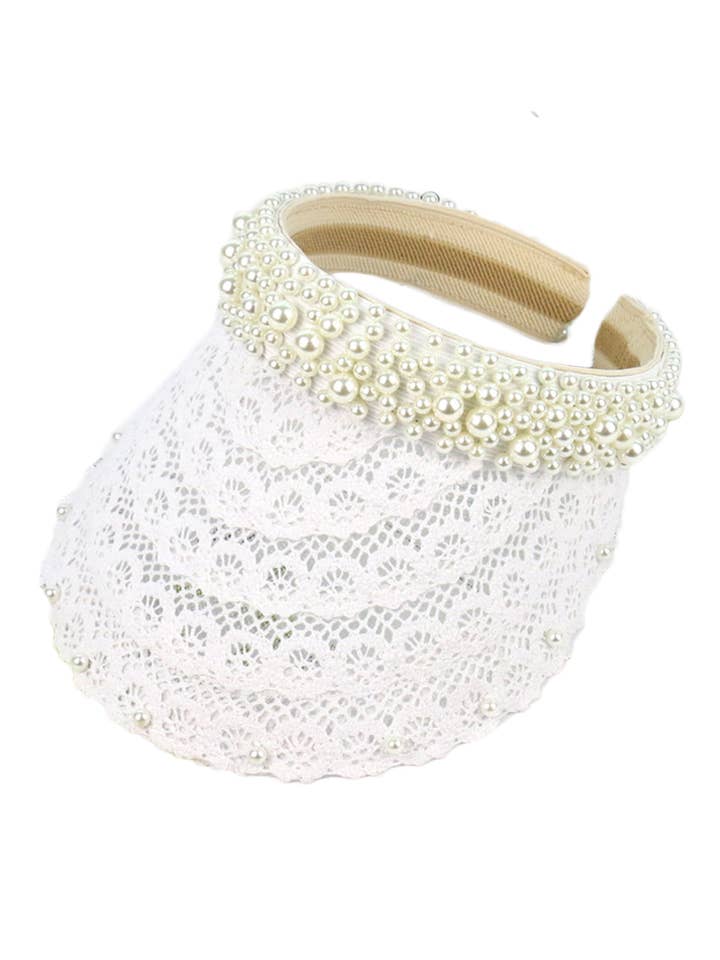 Chapeau de plage d'été avec visière et perles C0123 pour la vente par Ole