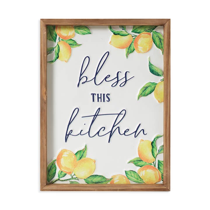 Discount 16"H Wood & Metal Lemon Design for wholesale by The Gerson Companies