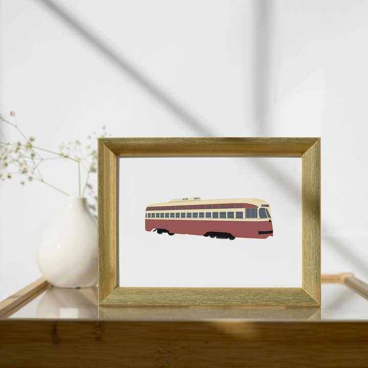 San Francisco Streetcar in Red Wall Art Print Home Decor for wholesale by Designs by Jusy
