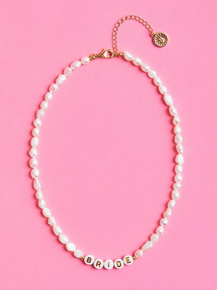 Bridal Pearl Beaded Necklace, Bach Party Accessory, Gift for wholesale by xo, Fetti