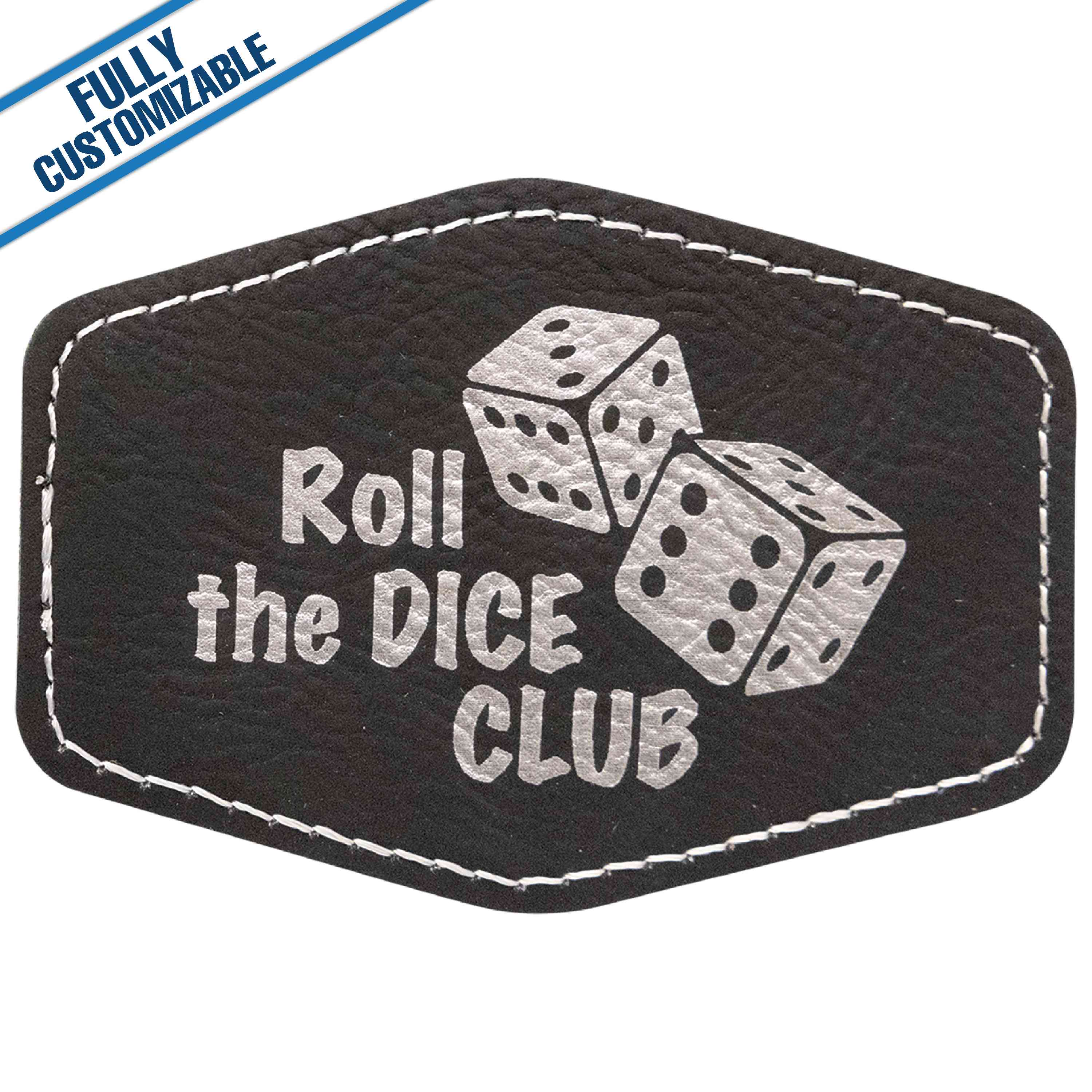 GiftWorksPlus - Wholesale Patch - Engraved Leatherette Hexagon Patch - Fully Customizable6