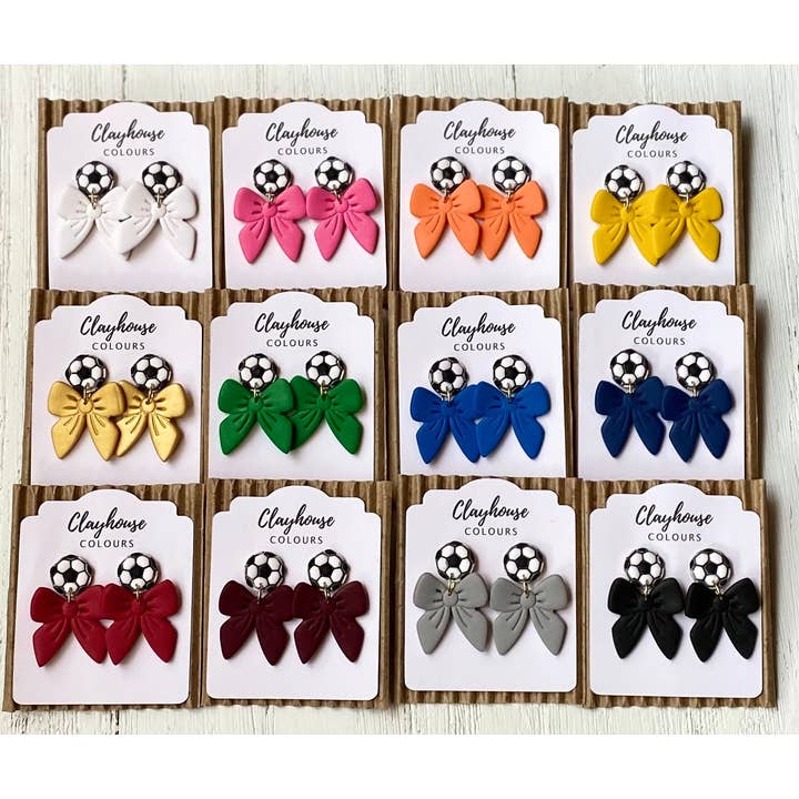 Soccer & Bow Earrings and other Purchase Wholesale custom soccer jerseys. Free Returns & Net 60 Terms on Faire trending on Faire.