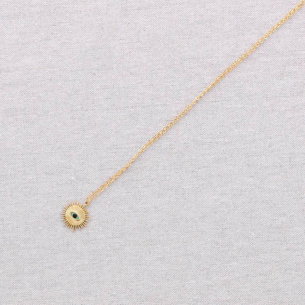 Sonata - Wholesale Snap Jewelry - Steel Choker with Sun and Turkish Eye Pendant5