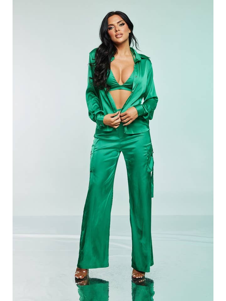 WFFS – wholesale Top & pants set (NOT Loungewear) – Women's – Satin Cargo Set 3 pieces