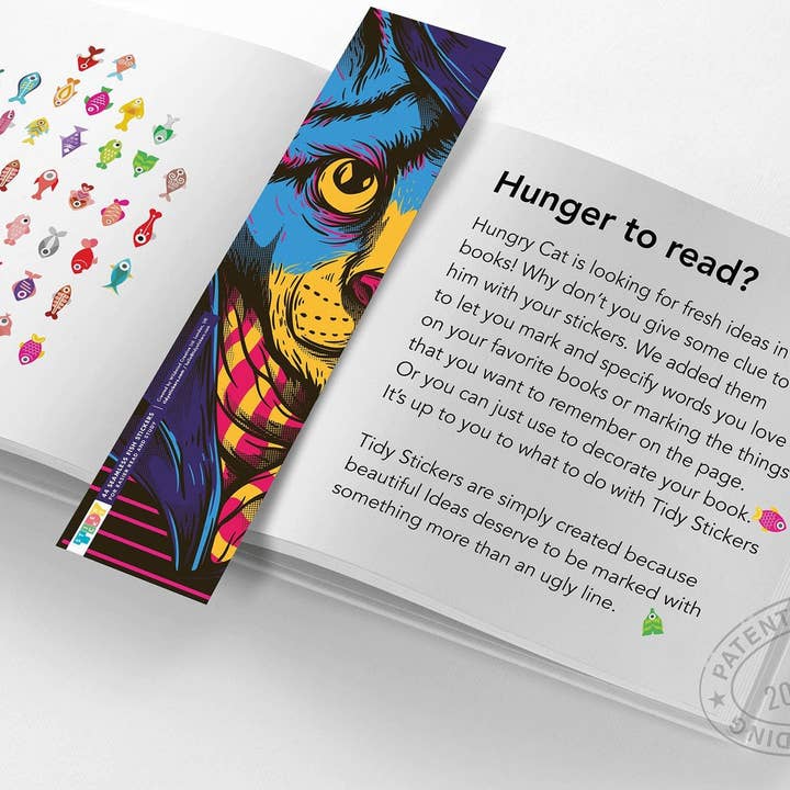 Unici adesivi di pesce disegnati a mano 40+ aggiunti al segnalibro per la vendita all'ingrosso da parte di Tidy Stickers