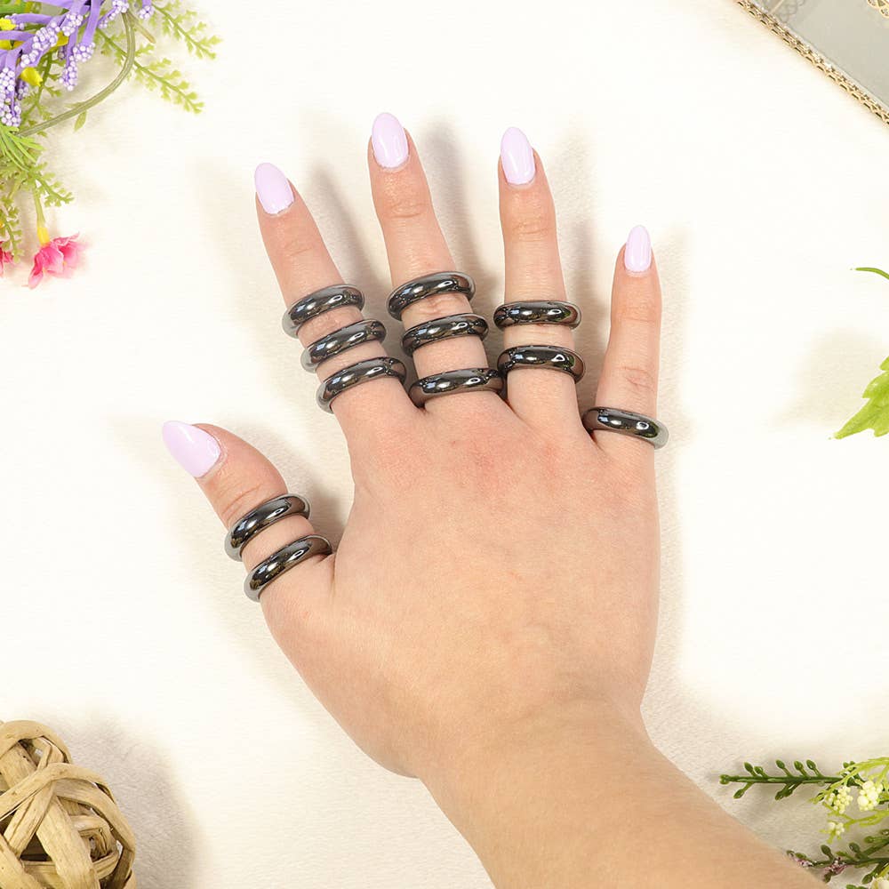 Natures Artifacts Inc - Wholesale Band/Stacked Ring - Hematite Rings4
