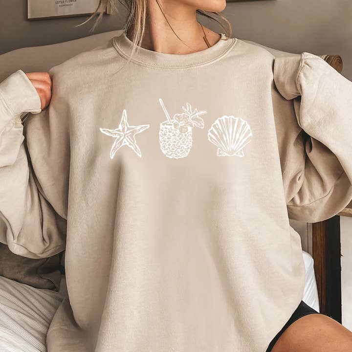 SSW-P7307 Beach day Graphic sweatshirt for wholesale by STARCHIS