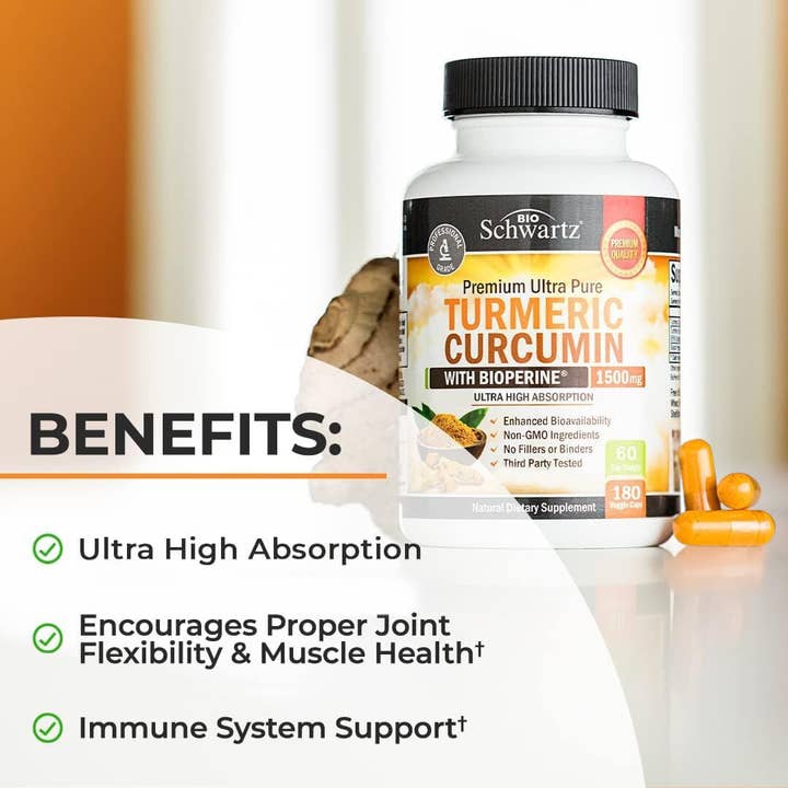 BioSchwartz - Wholesale Oral Supplement/Vitamin - Turmeric Curcumin with Black Pepper: Joint Support (45 Cap)2