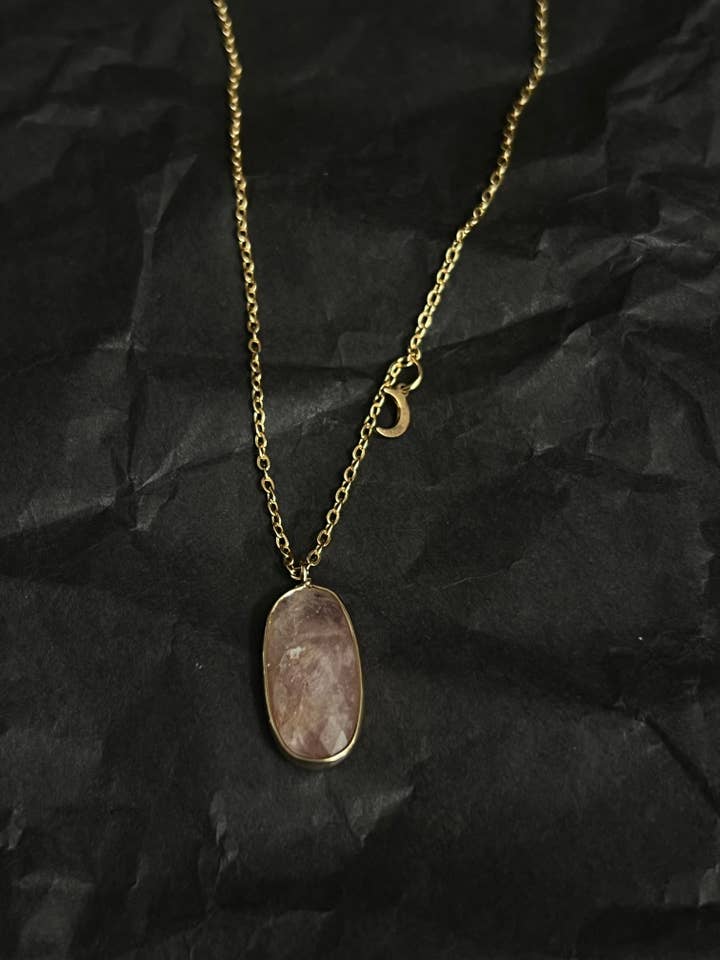Strawberry quartz necklace for wholesale by Bare Bones Jewelry London