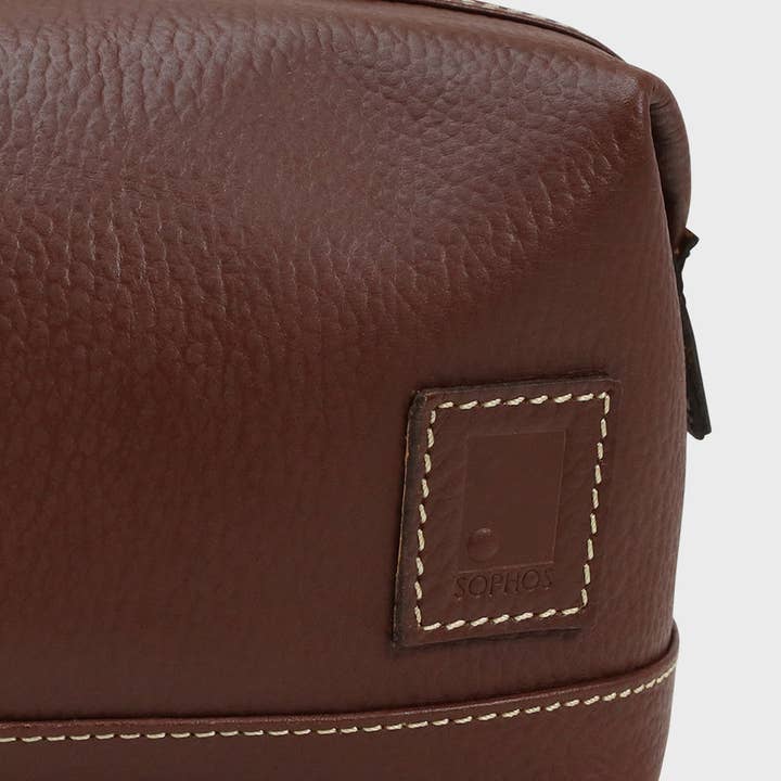 Sophos – wholesale Toiletry bag – men's – Attire Leather Stitched Washbag9