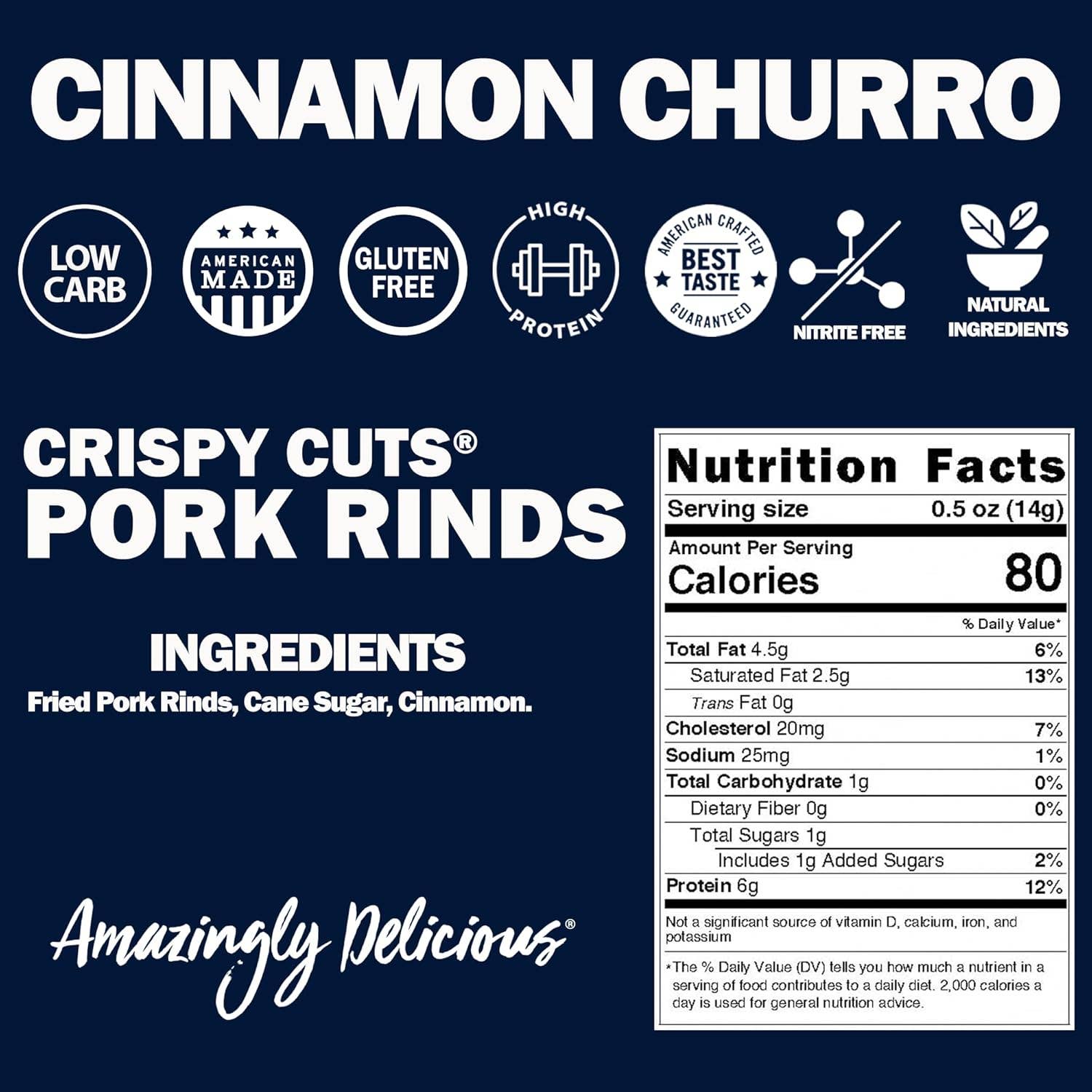 FIELD TRIP - Wholesale Puffed Snack - Crispy Cuts Cinnamon Churro Pork Rind (1oz)3