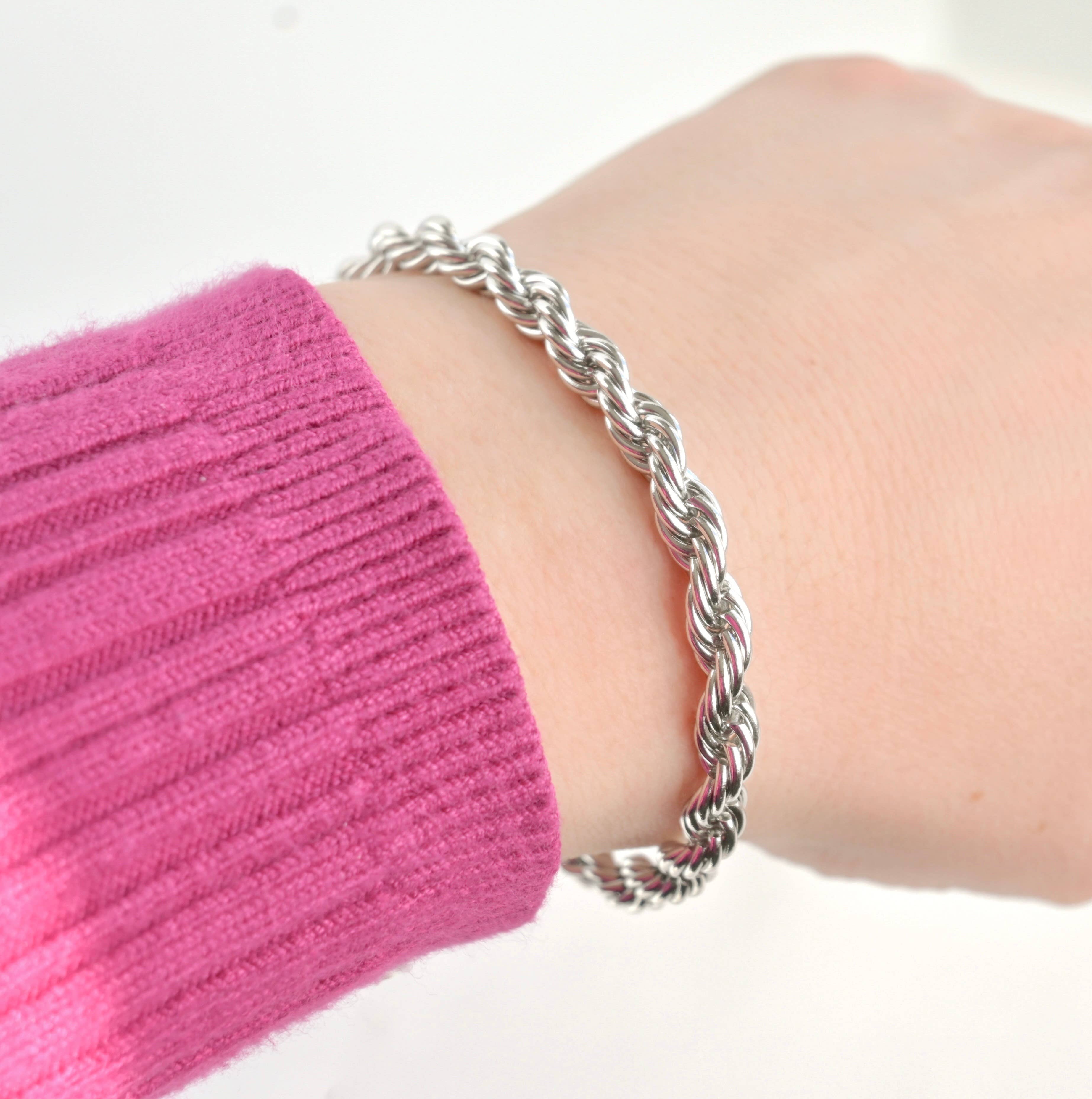 Blueyejewelry - Venta al por mayor Pulseras de cadenas y eslabones - Pulseras gruesas de cadena resistentes al agua en oro de 18k11