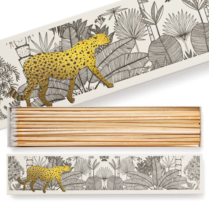 Archivist Gallery - Vente Allumettes - Guépard dans la jungle (blanc) | Long - Matches de sécurité