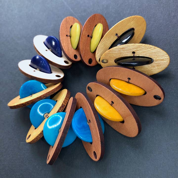 Quito Tagua Nut Earrings for wholesale by Grove Avenue Design