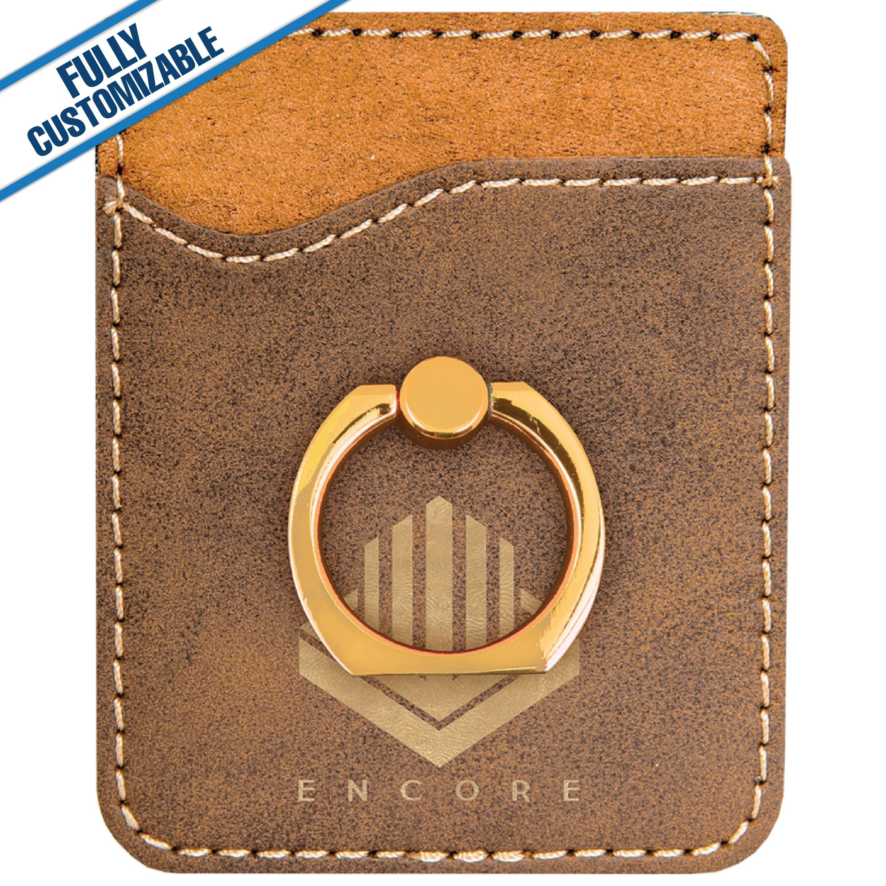 GiftWorksPlus - Wholesale Phone Wallet - Unisex - Leatherette Phone Wallet With Gold Ring - Fully Customizable8