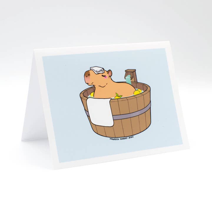 Capybara Grußkarte für den Großhandel von Maureen Creates