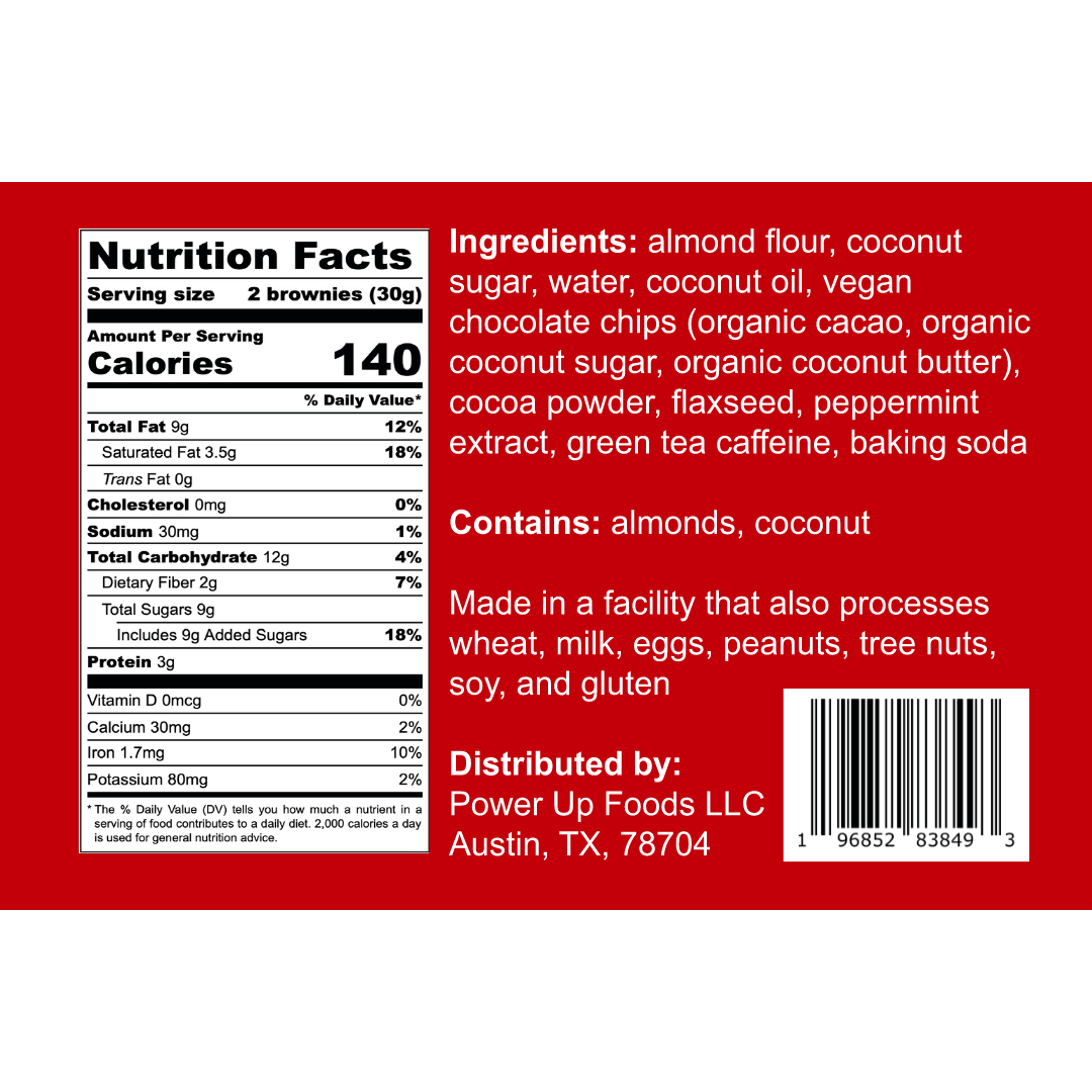 Power Up Foods - Wholesale Brownie - Caffeinated Peppermint Brownies (LIMITED EDITION)1