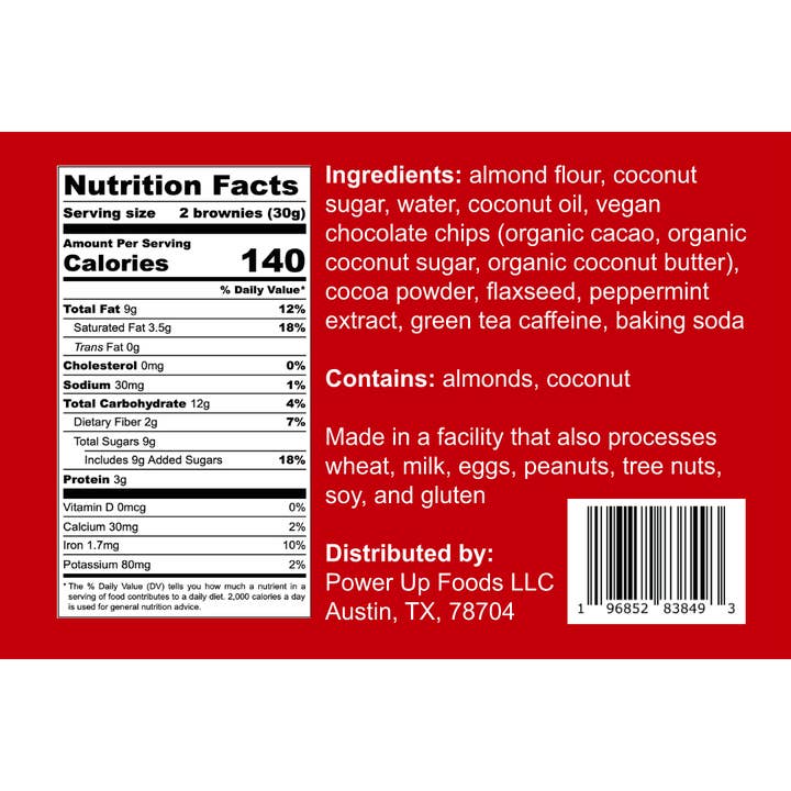 Power Up Foods - Wholesale Brownie - Caffeinated Peppermint Brownies (LIMITED EDITION)1