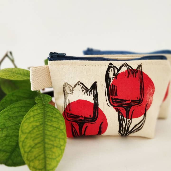 The Ink Job - Wholesale Pouch - Women's - Red Tulip Canvas Pouch2