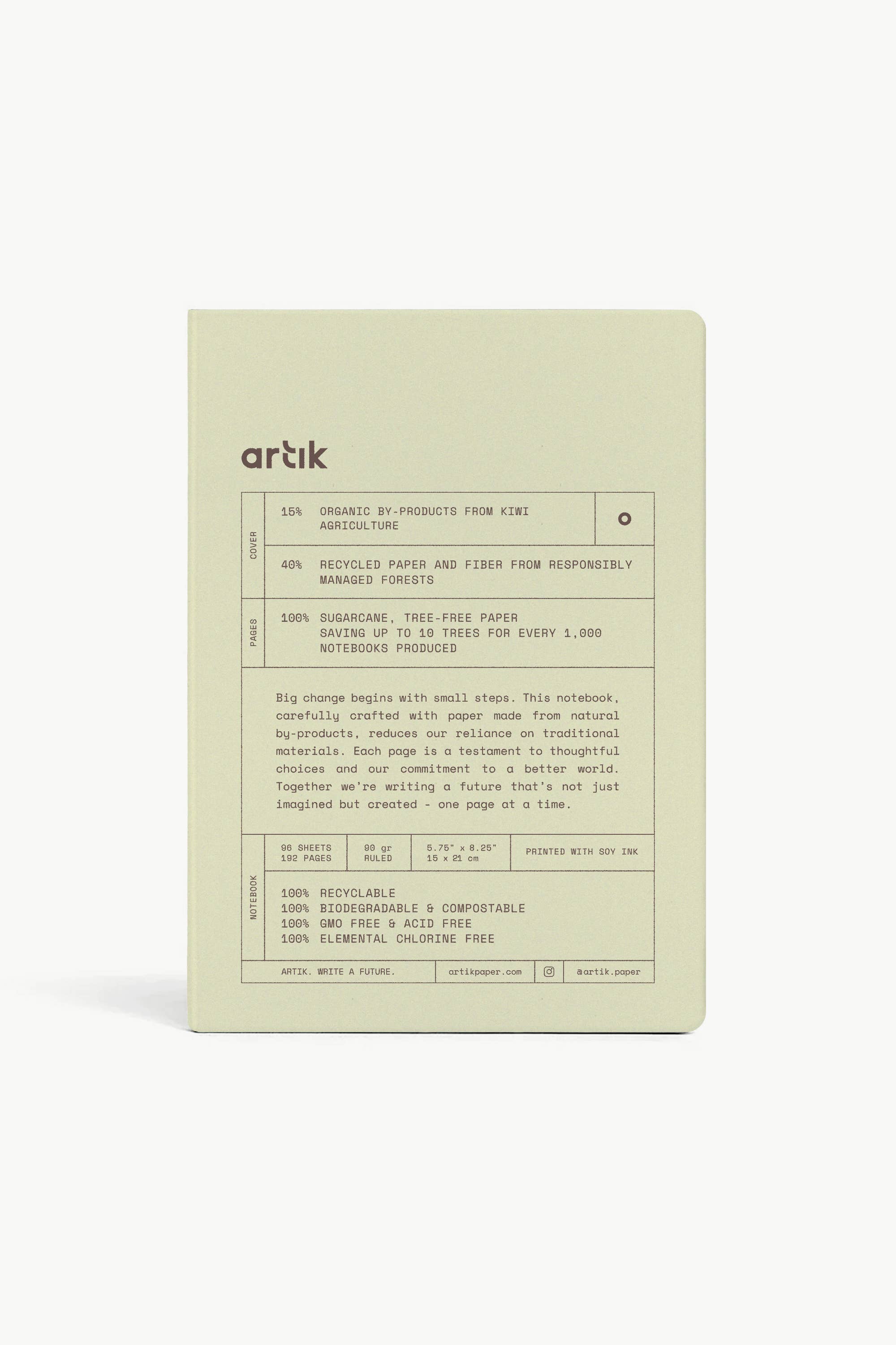 Artık - Wholesale Journal/Diary - Artik Hard Cover Journal | Ruled | Kiwi