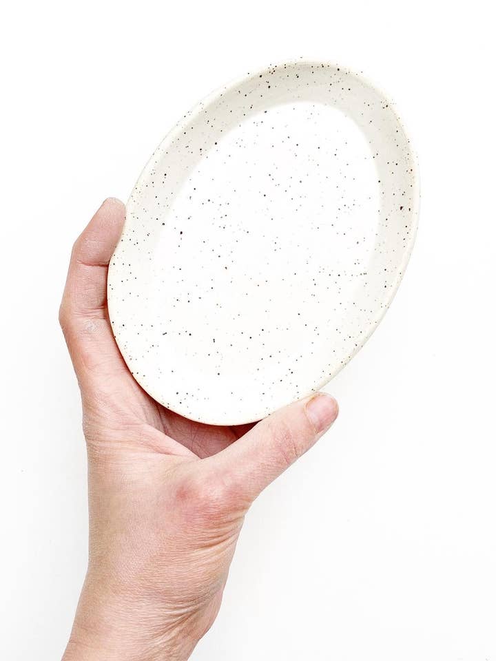 Dark Star Oval Dish - Satin White for wholesale by Korai Goods