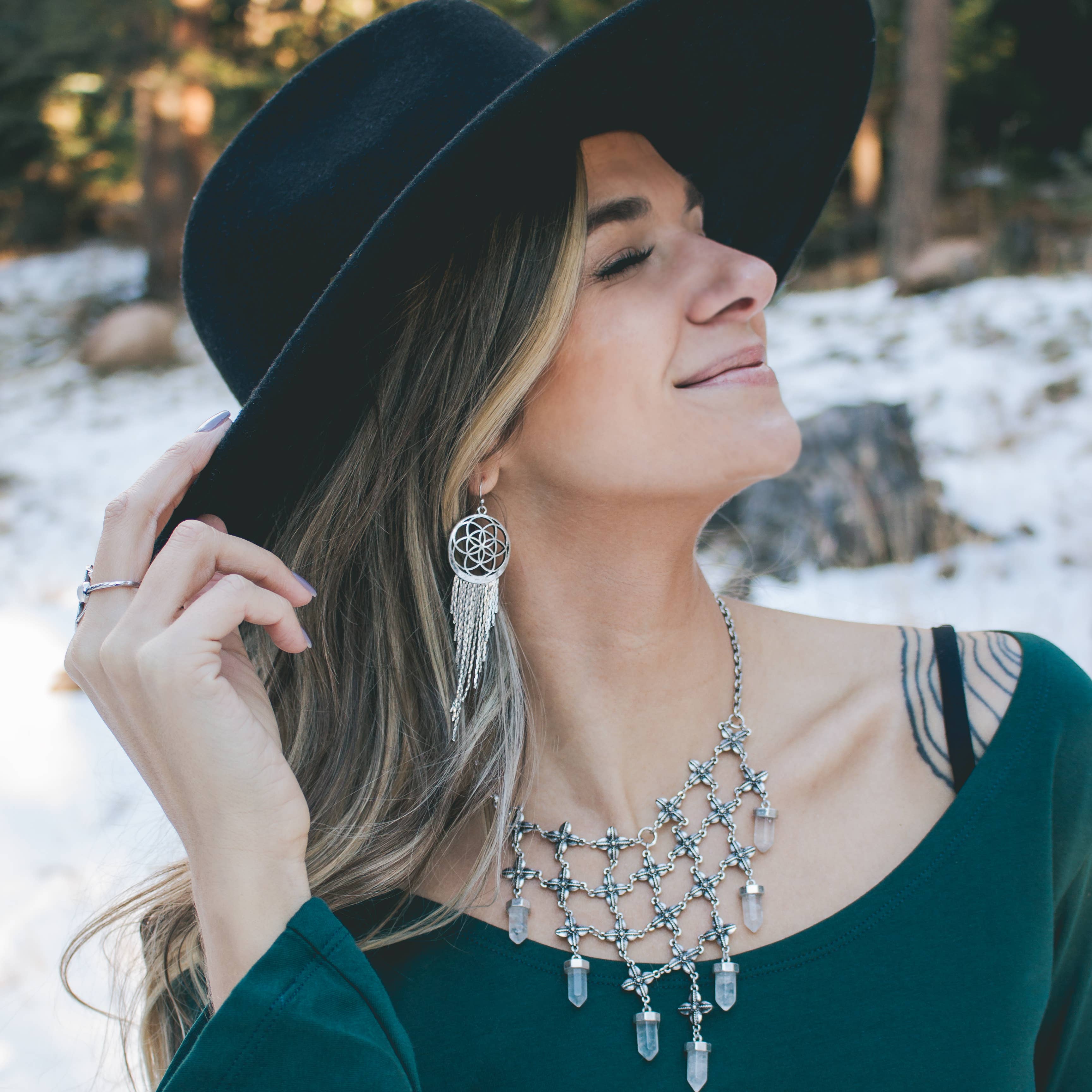 Hiouchi Jewels | Rose & Bolt Grateful Dead Jewelry - Wholesale Dangle Earrings - Dreamer Earring | Silver3