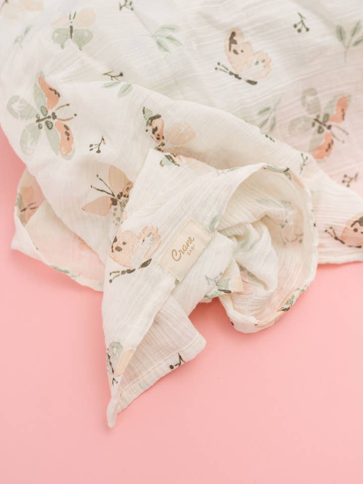 Crane Baby - Wholesale Swaddle Set - Baby - Parker 2-pc. Swaddle Set (Butterfly/Rainbow)6