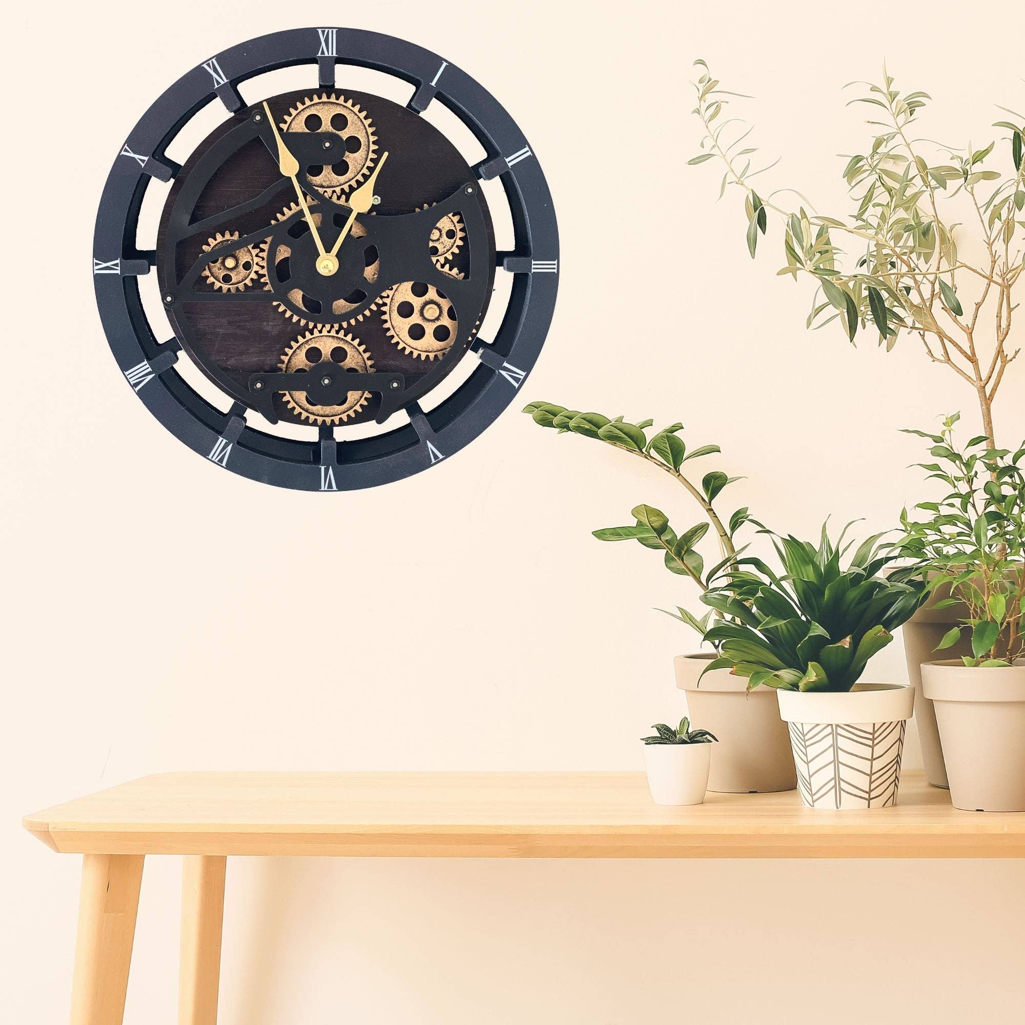 The Gears Clock - Wholesale Desk Clock - CANADA LINE DESK/WALL CLOCK 10 INCH VINTAGE BLACK11