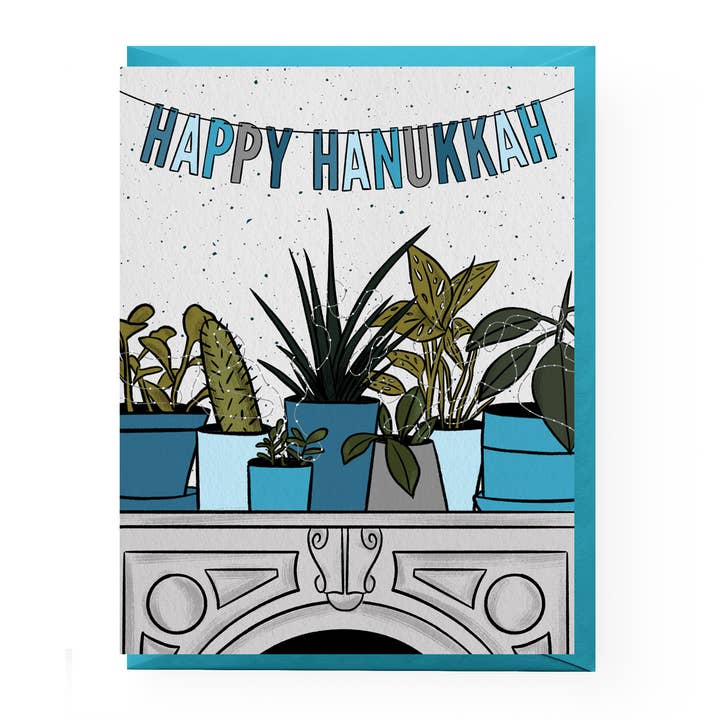 Carte de Hanoukka pour plantes d'intérieur pour la vente par Boss Dotty Paper Co.