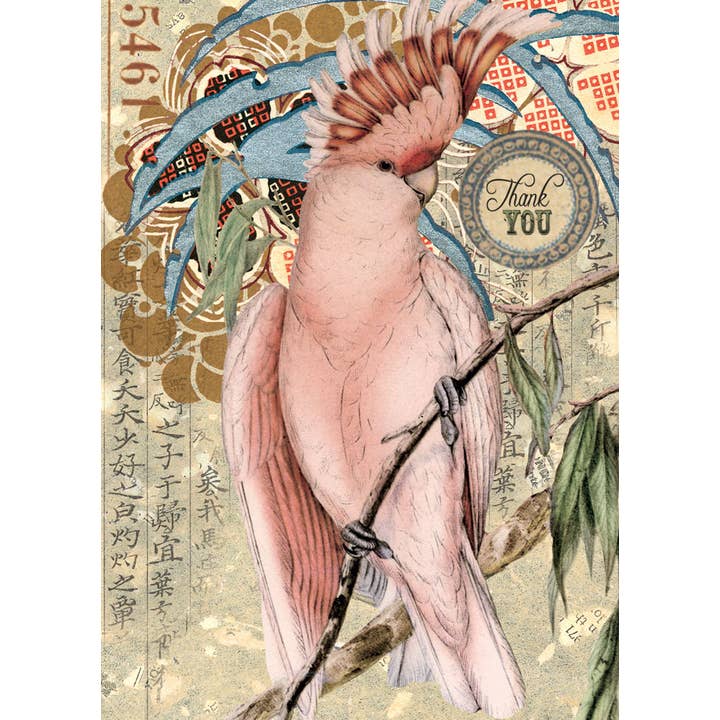 Thank You Cockatiel Greeting Card for wholesale by Potluck Press