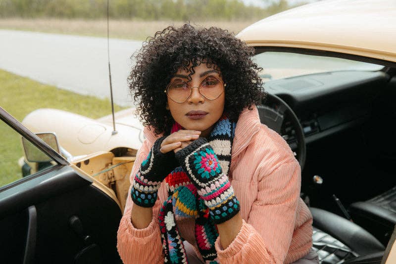 Sort Multi Woodstock Hæklet håndvarmer for engroshandel på Faire1