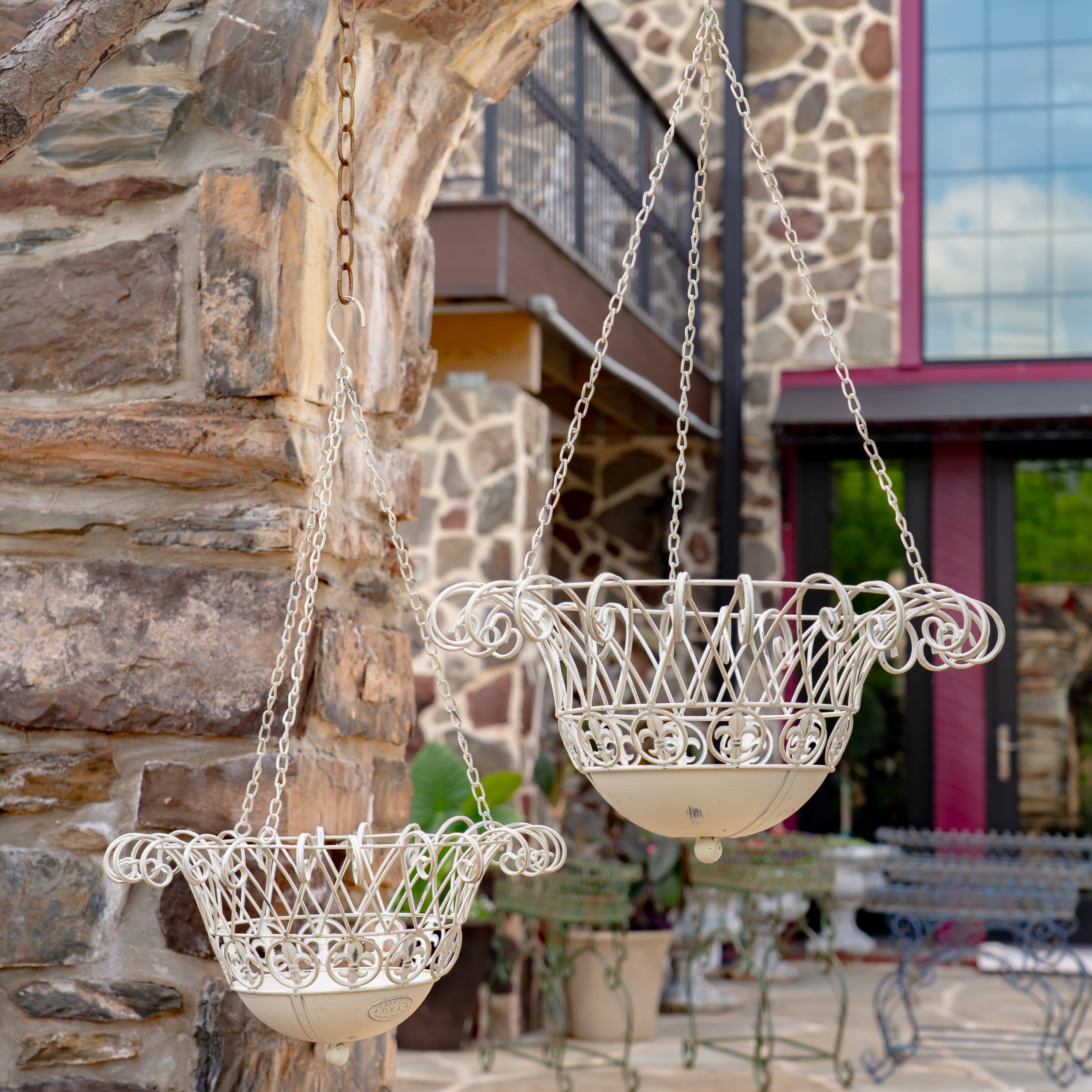 Zaer Ltd. International - Wholesale Hanging Planter - "Stephania" Hanging Basket Planters in 3 Colors 2 Pc/Set2