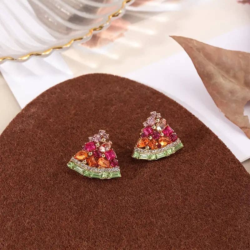 Huis Van Merken - Wholesale Stud/Post Earrings - 1 Pair Fashion Watermelon-Shaped Earrings1