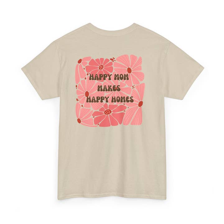 Camiseta de Algodón Grueso Floral Feliz Mamá - Regalo Perfecto para el Día de la Madre para venta al por mayor de Happymom