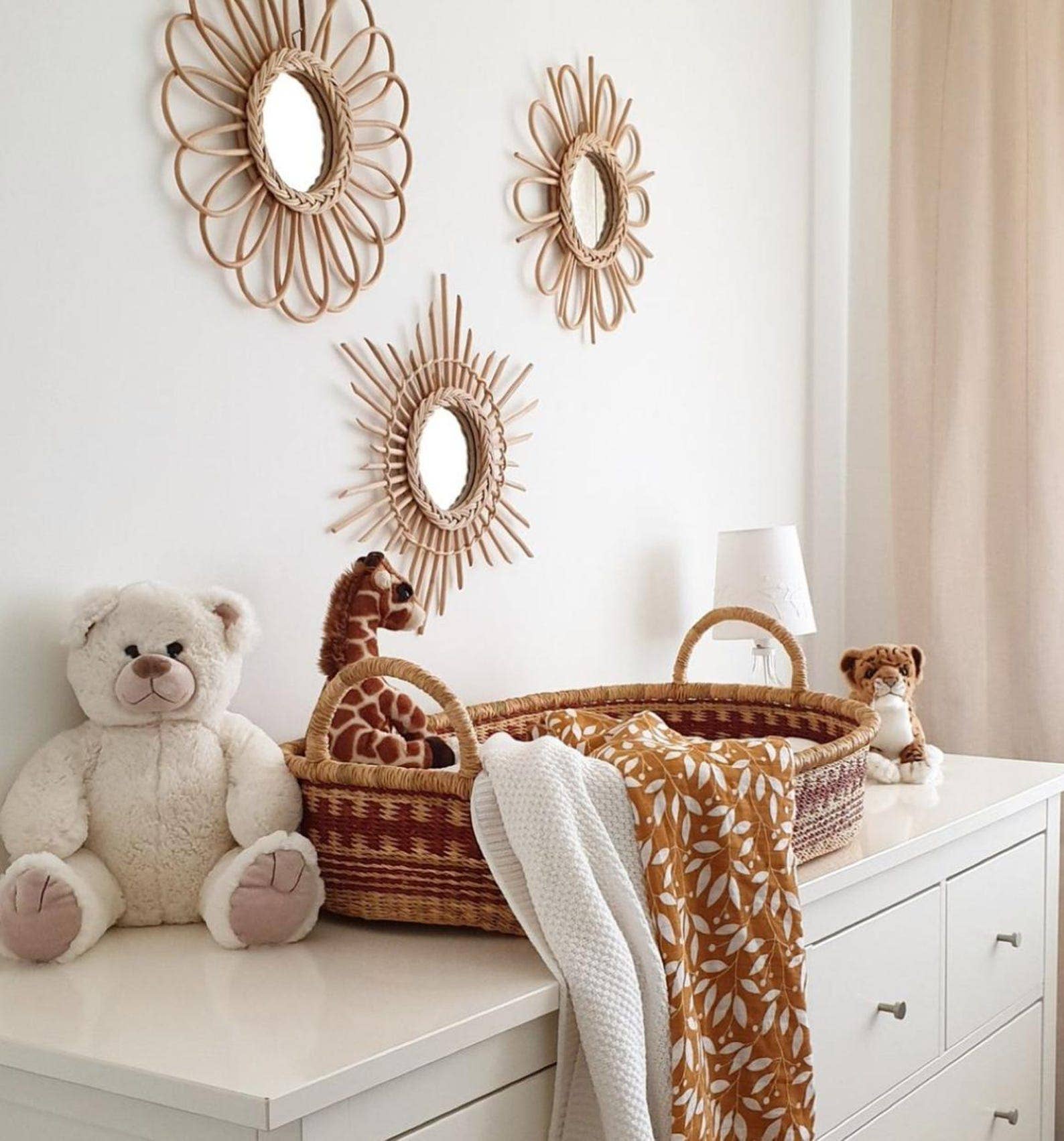 HandHappiness – wholesale Wall mirror – Set Of Rattan Mirrors, Boho Mirror,Rattan Wall Mirror.5