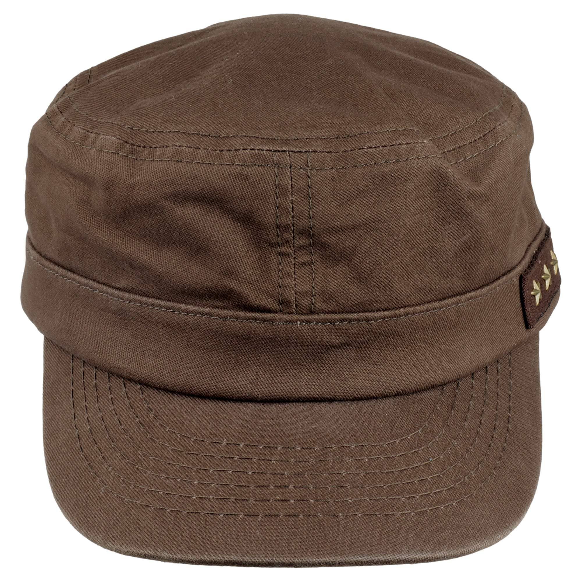 Tribal Trade GmbH - Wholesale Honkbalpet - Uniseks - Legerkap Militaire Kap bruin-donker zijwaarts accent sterren1