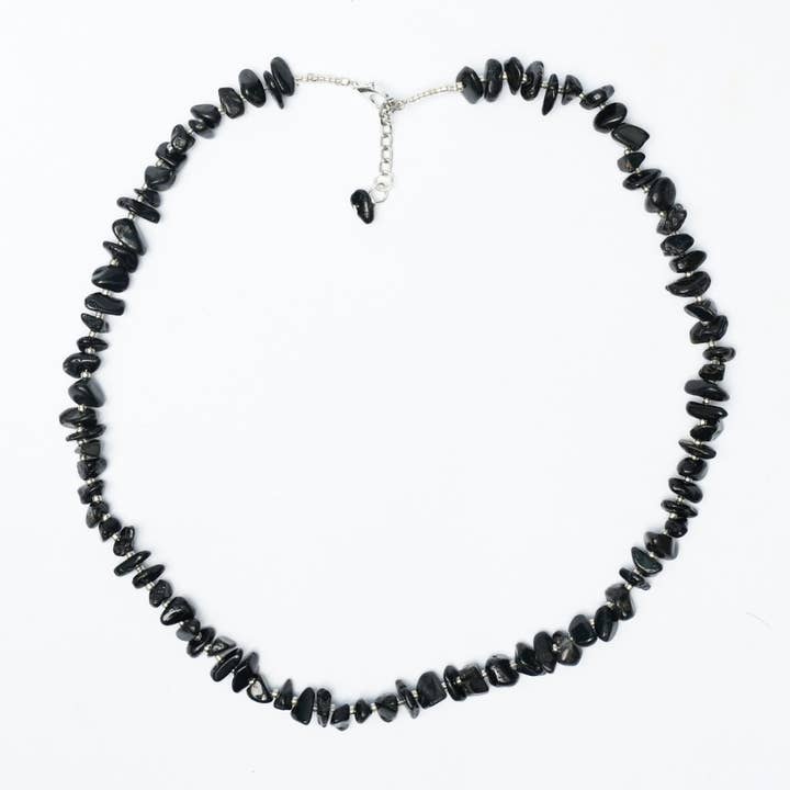 Collana con perline a scheggia di tormalina nera - lunghezza regolabile per la vendita all'ingrosso da parte di KLS Gems and Jewelry