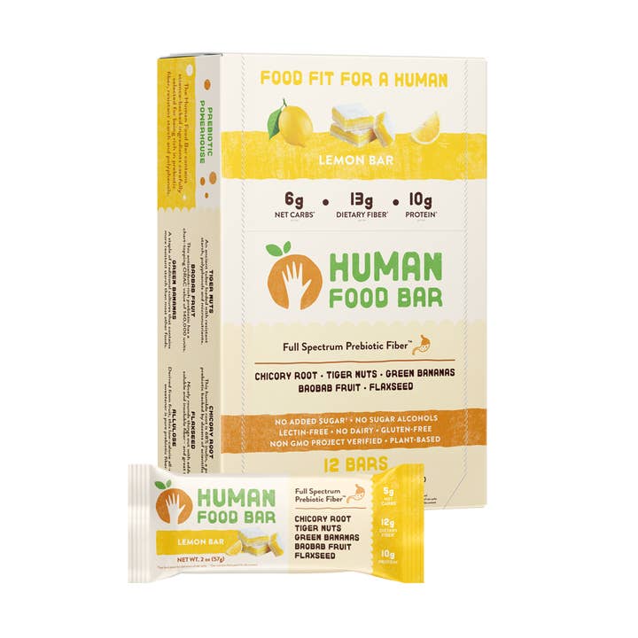 Human Food Bar - Wholesale Snack Bar - Lemon Flavored Vegan Keto Fiber Bar
