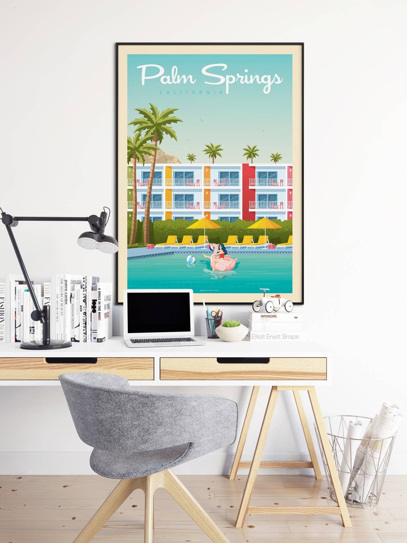 Olahoop Travel Posters - Wholesale Poster - Palm Springs California Travel Poster - Saguaro Hotel4