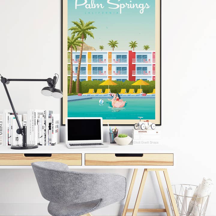 Olahoop Travel Posters - Wholesale Poster - Palm Springs California Travel Poster - Saguaro Hotel4